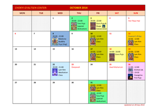 Dharma Programs & Activities - Oct 2014